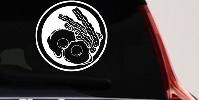 Bacon and Eggs Business Window Lettering Sign Car or Truck Window Vinyl Decal Sticker