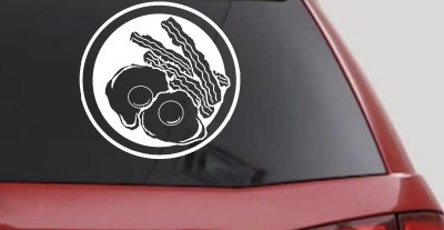 Bacon and Eggs Business Window Lettering Sign Car or Truck Window Vinyl Decal Sticker