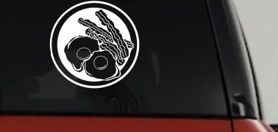 Bacon and Eggs Business Window Lettering Sign Car or Truck Window Vinyl Decal Sticker