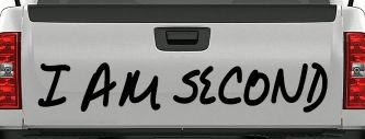 I Am Second Christian Car or Truck Window Decal Sticker (Black)