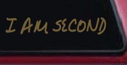 I Am Second Christian Car or Truck Window Vinyl Decal Sticker (Gold)