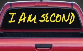 I Am Second Christian Car or Truck Window Vinyl Decal Sticker (Yellow)