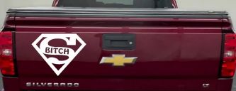 Super Bitch Girl or Woman Funny Car or Truck Window Decal Sticker (White)