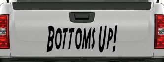 Bottoms Up Country Car or Truck Window Decal Sticker (Black)