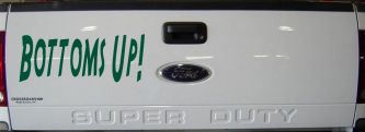 Bottoms Up Country Car or Truck Window Decal Sticker (Dark Green)