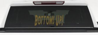 Bottoms Up Country Car or Truck Window Decal Sticker (Gold)