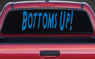 Bottoms Up Country Car or Truck Window Decal Sticker (Sky Blue)