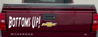 Bottoms Up Country Car or Truck Window Decal Sticker (White)