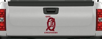 Got Engineers Car or Truck Window Decal Sticker (Burgundy)
