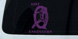 Got Engineers Car or Truck Window Vinyl Decal Sticker (Violet)