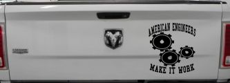 American Engineers Make It Work Car or Truck Window Vinyl Decal Sticker (Matte Black)