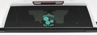 American Engineers Make It Work Car or Truck Window Vinyl Decal Sticker (Mint)