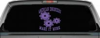 American Engineers Make It Work Car or Truck Window Vinyl Decal Sticker (Purple)