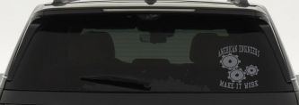 American Engineers Make It Work Car or Truck Window Decal Sticker (Silver)