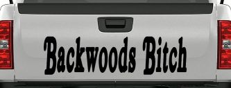 Backwoods Bitch Country Car or Truck Window Vinyl Decal Sticker (Black)