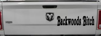 Backwoods Bitch Country Car or Truck Window Vinyl Decal Sticker (Black)
