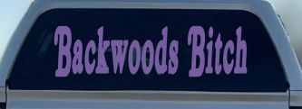 Backwoods Bitch Country Car or Truck Window Vinyl Decal Sticker (Purple)