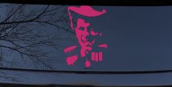 Hank III With Cigarette Car or Truck Window Decal Sticker (Hot Pink)