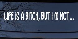 Life Is A Bitch But Im Not Car or Truck Window Decal Sticker