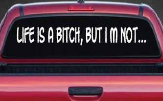 Life Is A Bitch But Im Not Car or Truck Window Decal Sticker