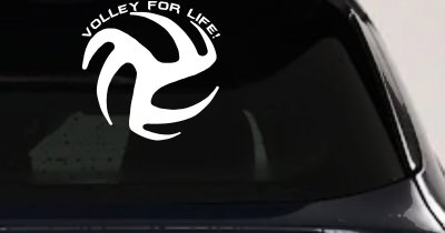 Volley For Life Car or Truck Window Vinyl Decal Sticker (White)