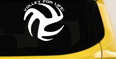 Volley For Life Car or Truck Window Vinyl Decal Sticker