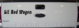 Lil Red Wagon Car or Truck Window Decal Sticker (Black)