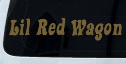 Lil Red Wagon Car or Truck Window Decal Sticker (Gold)