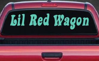 Lil Red Wagon Car or Truck Window Vinyl Decal Sticker (Mint)