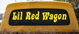 Lil Red Wagon Car or Truck Window Decal Sticker (Yellow)