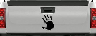 Paint Mud Hand Wave Special Orders Car or Truck Window Decal Sticker (Black)