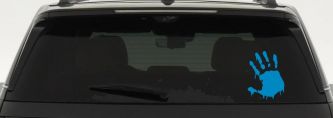Paint Mud Hand Wave Special Orders Car or Truck Window Vinyl Decal Sticker (Blue)
