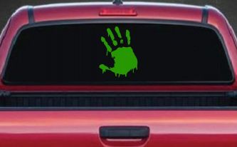 Paint Mud Hand Wave Special Orders Car or Truck Window Vinyl Decal Sticker (Lime)