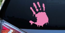 Paint Mud Hand Wave Special Orders Car or Truck Window Decal Sticker (Pink)