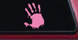 Paint Mud Hand Wave Special Orders Car or Truck Window Decal Sticker (Pink)