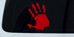 Paint Mud Hand Wave Special Orders Car or Truck Window Decal Sticker (Red)