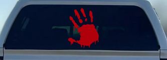 Paint Mud Hand Wave Special Orders Car or Truck Window Vinyl Decal Sticker (Red)