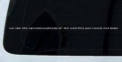 We are the granddaughters of the witches you could not burn Car or Truck Window Decal Sticker (White)