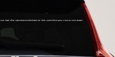 We are the granddaughters of the witches you could not burn Car or Truck Window Vinyl Decal Sticker