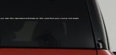 We are the granddaughters of the witches you could not burn Car or Truck Window Vinyl Decal Sticker