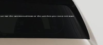 We are the granddaughters of the witches you could not burn Car or Truck Window Vinyl Decal Sticker