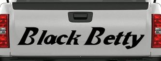 Black Betty Car or Truck Window Decal Sticker (Black)
