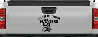 Show Me Your Hooters Owl Car or Truck Window Vinyl Decal Sticker (Black)