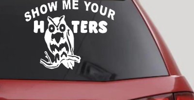 Show Me Your Hooters Owl Car or Truck Window Vinyl Decal Sticker