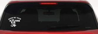 Show Me Your Hooters Owl Car or Truck Window Decal Sticker (White)