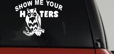Show Me Your Hooters Owl Car or Truck Window Vinyl Decal Sticker