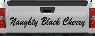 Naughty Black Cherry Car or Truck Window Decal Sticker (Black)