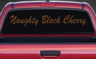 Naughty Black Cherry Car or Truck Window Vinyl Decal Sticker (Copper)