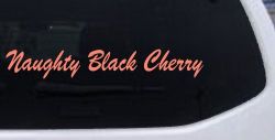 Naughty Black Cherry Car or Truck Window Decal Sticker (Coral)
