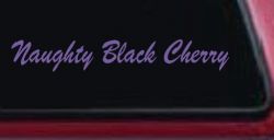 Naughty Black Cherry Car or Truck Window Decal Sticker (Purple)